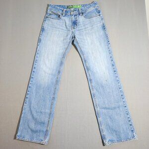 Rock & Roll Denim men's size 31X34 hard washed denim blue Pistol Straight jeans